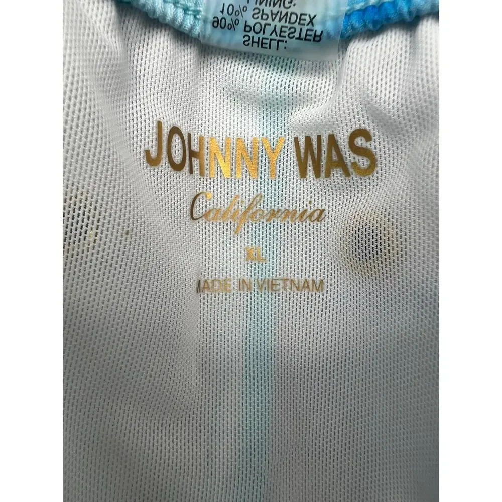 Johnny Was Costal Azul Butterfly Swim Trunks with Liner Blue Ombre Men’s XL NWT